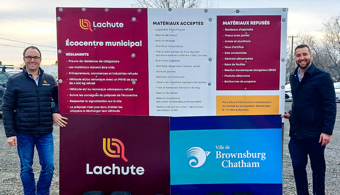 Partenariat entre Lachute et BrownsburgChatham pour le service d’écocentre Partenariat entre Lachute et BrownsburgChatham pour le service d’écocentre