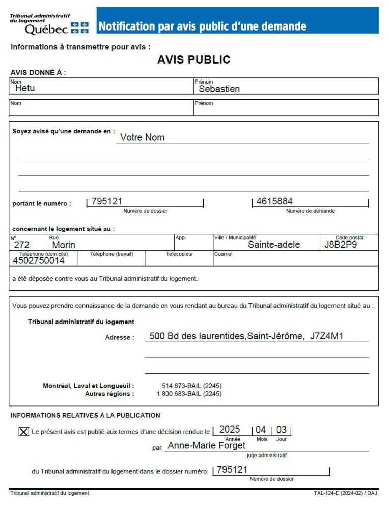 Avis public