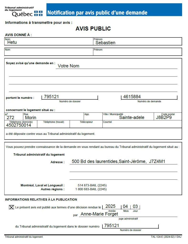 Avis public